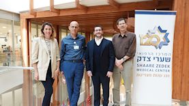 יו"ר מדעית פרופ' דן רטנר/ אוון רנוב- מנכ"ל ומייסד אריאלי קפיטל/ מנכ"ל המרכז הרפואי שערי צדק, פרופ' עופר מרין / מנכ"לית מדעית ד"ר רננה אופן., צילום: אפרת פרג'ון